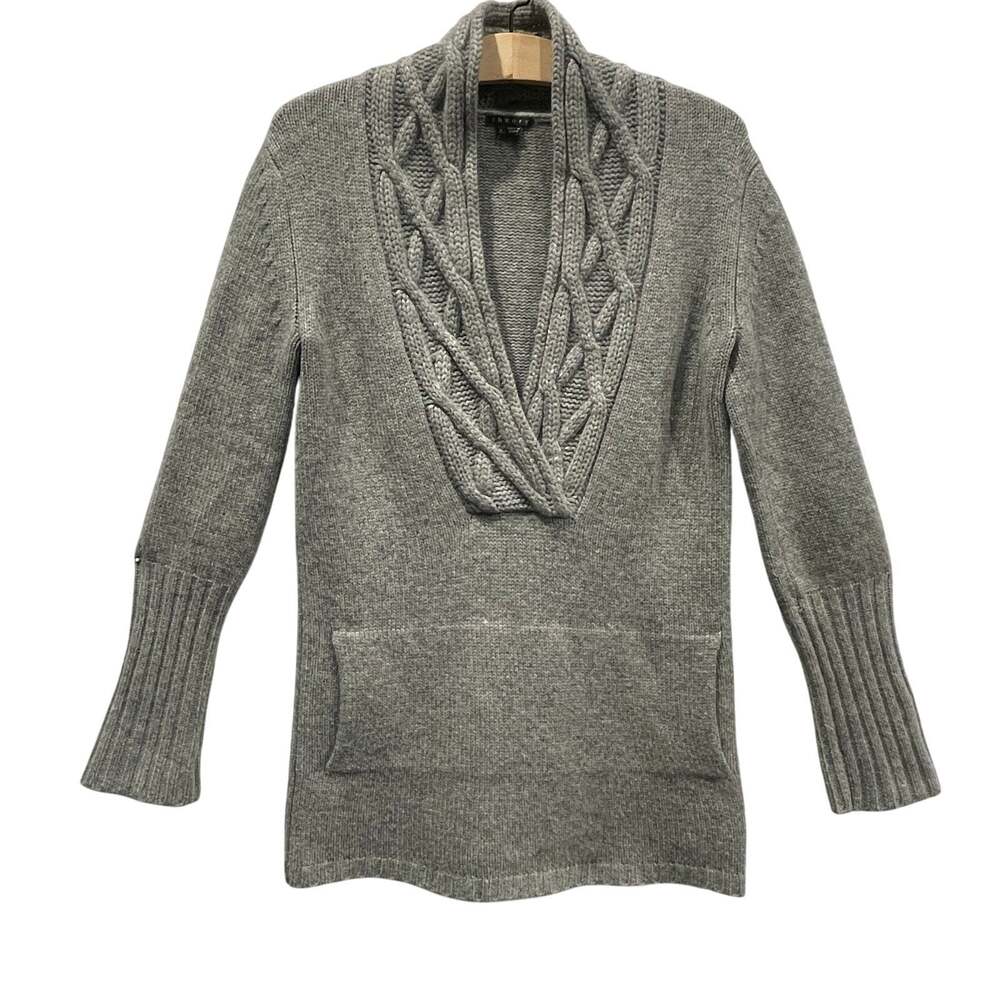 Theory Remy 100% Cashmere Chunky Cabled Shawl Collar Pullover Sweater Size Small